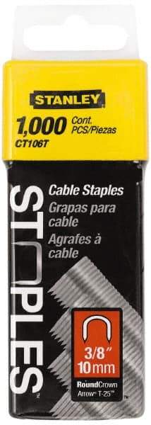 Stanley - 5/16" Wide Galvanized Steel Cable Staples - 3/8" Leg Length - Best Tool & Supply