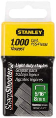 Stanley - 7/16" Wide Galvanized Steel Light Duty Staples - 5/16" Leg Length - Best Tool & Supply