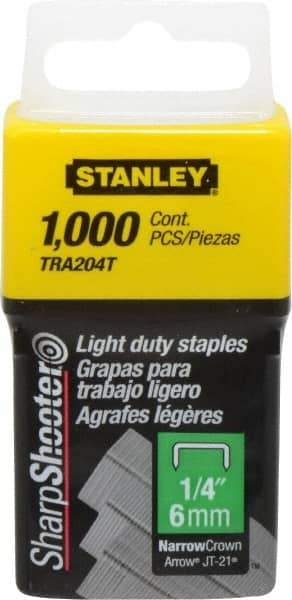 Stanley - 7/16" Wide Galvanized Steel Light Duty Staples - 1/4" Leg Length - Best Tool & Supply