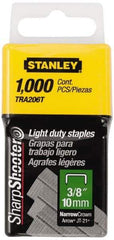 Stanley - 7/16" Wide Galvanized Steel Light Duty Staples - 3/8" Leg Length - Best Tool & Supply