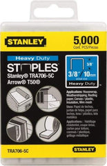 Stanley - 27/64" Wide Galvanized Steel Heavy Duty Power Crown Staples - 3/8" Leg Length - Best Tool & Supply