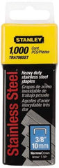 Stanley - 27/64" Wide Stainless Steel Narrow Crown Staples - 3/8" Leg Length - Best Tool & Supply