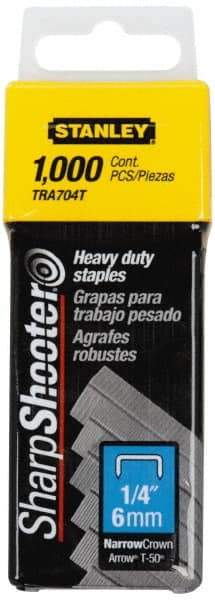 Stanley - 27/64" Wide Galvanized Steel Heavy Duty Power Crown Staples - 1/4" Leg Length - Best Tool & Supply