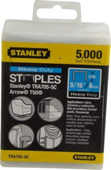 Stanley - 27/64" Wide Galvanized Steel Heavy Duty Power Crown Staples - 5/16" Leg Length - Best Tool & Supply