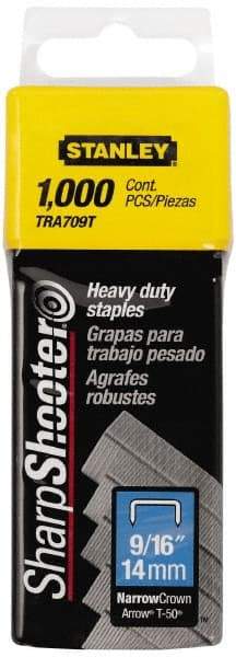 Stanley - 27/64" Wide Galvanized Steel Heavy Duty Power Crown Staples - 9/16" Leg Length - Best Tool & Supply