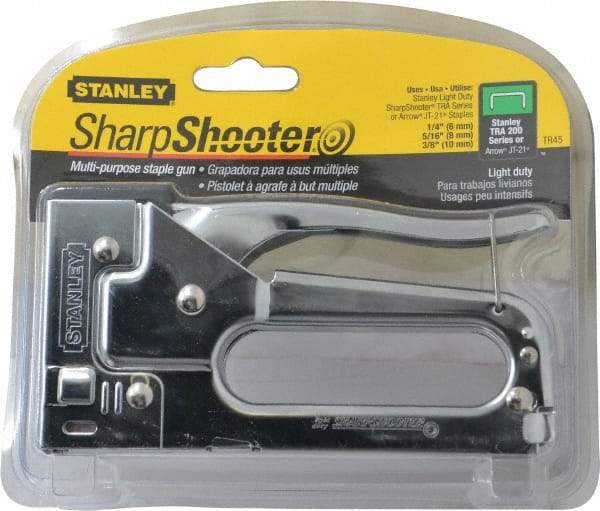 Stanley - Manual Staple Gun - 1/4, 5/16, 3/8" Staples, Chrome, Steel with Chrome Finish - Best Tool & Supply