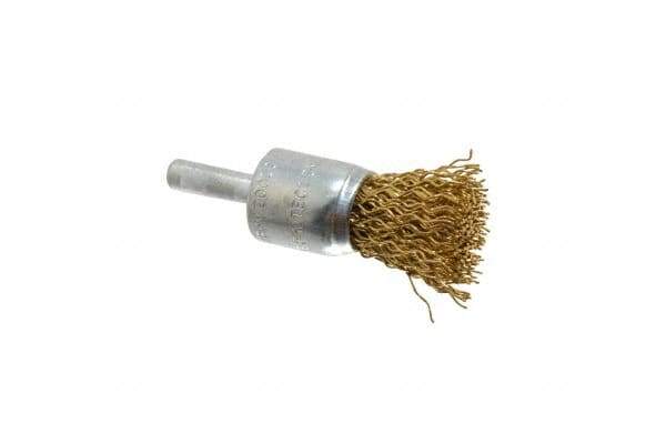 Value Collection - 3/4" Brush Diam, End Brush - Coarse Grade, 1/4" Diam Shank, 20,000 Max RPM - Best Tool & Supply