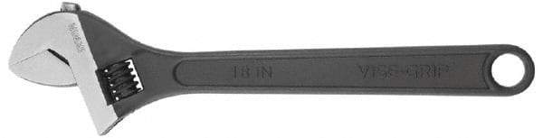 Irwin - 2-1/4" Jaw Capacity, 18" Standard Adjustable Wrench - Chrome Vanadium Steel, Chrome Finish - Best Tool & Supply