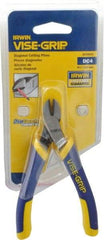 Irwin - 4-1/2" OAL, Diagonal Cutter - 1/2" Jaw Length x 7/64" Jaw Width, Oval Head, ProTouch Handle - Best Tool & Supply