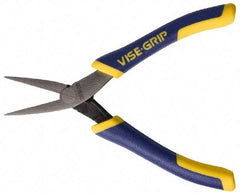 Irwin - 5-1/4" OAL, 1-1/4" Jaw Length x 9/16" Jaw Width, Pliers - Machined Jaw, Flat Nose Head, ProTouch Handles - Best Tool & Supply