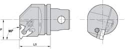 Kennametal - Insert Style LT 16ER, 35mm Head Length, Left Hand Cut, External Modular Threading Cutting Unit Head - System Size KM32, 22mm Center to Cutting Edge, Series LT Threading - Best Tool & Supply