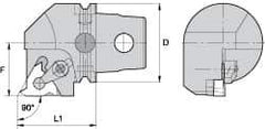 Kennametal - Insert Style LT 16EL, 60mm Head Length, Left Hand Cut, External Modular Threading Cutting Unit Head - System Size KM63, 43mm Center to Cutting Edge, Series LT Threading - Best Tool & Supply