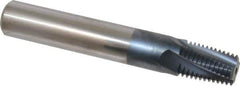 Carmex - 1/2-14 to 3/4-14 NPT, 0.61" Cutting Diam, 4 Flute, Solid Carbide Helical Flute Thread Mill - Internal/External Thread, 0.89" LOC, 4" OAL, 5/8" Shank Diam - Best Tool & Supply