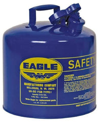 Eagle - 5 Gal Galvanized Steel Type I Safety Can - 13-1/2" High x 12-1/2" Diam, Blue - Best Tool & Supply