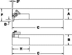 Tool-Flo - External Thread, Right Hand Cut, 3/4" Shank Width x 3/4" Shank Height Indexable Threading Toolholder - 4-1/2" OAL, FL 2L Insert Compatibility, FLE Toolholder, Series FLER - Best Tool & Supply