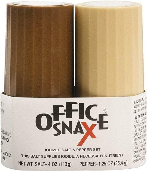 Office Snax - Salt and Pepper Shaker Set - 4 Ounce Salt and 1.5 Ounce Pepper - Best Tool & Supply