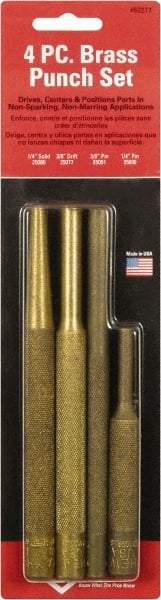 Mayhew - 4 Piece Drift, Pin, Starter Punch Set - 1/4 to 3/8" Round Shank, Comes in Pouch - Best Tool & Supply