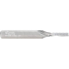 Onsrud - 1/8" Cutting Diam x 1/2" Length of Cut, 1 Flute, Upcut Spiral Router Bit - Uncoated, Right Hand Cut, Solid Carbide, 2" OAL x 1/4" Shank Diam, Single Edge, 21° Helix Angle - Best Tool & Supply