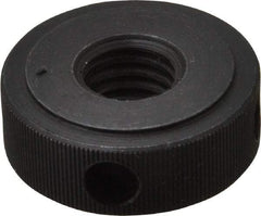 Gibraltar - 1/2-13" UNC Thread, Black Oxide Finish, Steel Round Knurled Check Nut - 7/16" Overall Height, 1-1/4" Head Diam, 1" Base Diam - Best Tool & Supply