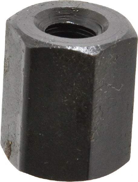 Gibraltar - 1/4-20 UNC, 5/8" OAL Steel Standard Coupling Nut - Black Oxide Coated, 1/2" Width Across Flats - Best Tool & Supply