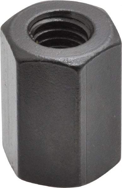 Gibraltar - 3/8-16 UNC, 1" OAL Steel Standard Coupling Nut - Black Oxide Coated, 11/16" Width Across Flats - Best Tool & Supply