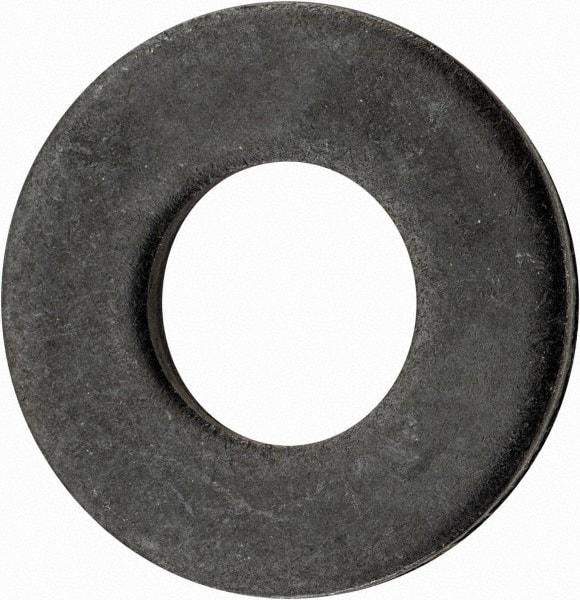 Gibraltar - 1/2" Screw, Grade 1010 Case Hardened Steel Standard Flat Washer - 17/32" ID x 1-1/8" OD, 1/8" Thick, Black Oxide Finish - Best Tool & Supply