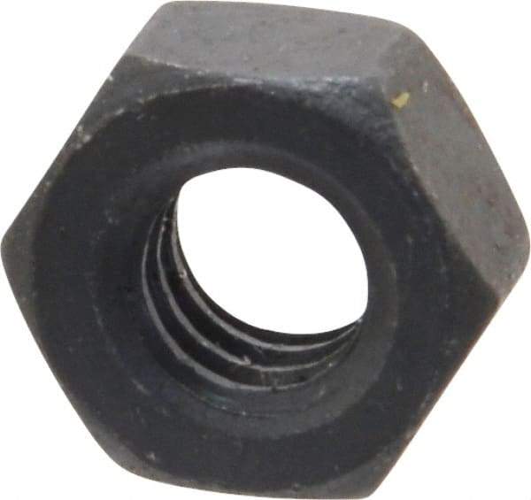 Gibraltar - 1/4-20 UNC Steel Right Hand Heavy Hex Nut - 7/16" Across Flats, 7/32" High, Black Oxide Finish - Best Tool & Supply