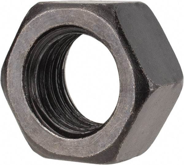 Gibraltar - 1-8 UNC Steel Right Hand Heavy Hex Nut - 1-1/2" Across Flats, 55/64" High, Black Oxide Finish - Best Tool & Supply