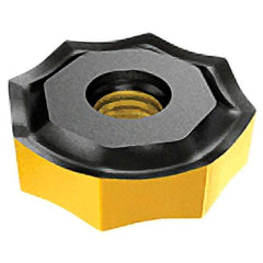 Iscar - ONMU080608 HP Grade IC28 Carbide Milling Insert - Uncoated, 0.2362" Thick, 0.7953" Inscribed Circle, 0.8mm Corner Radius - Best Tool & Supply