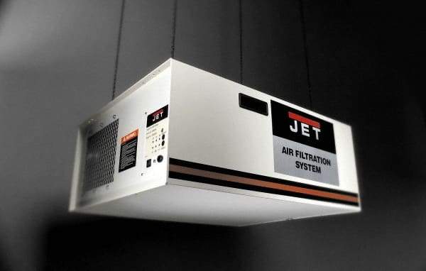 Jet - 115 Volt Ceiling Mount Air Filtration Machine - 32-1/2" Long x 26-13/64" Deep x 15" High, 1,000 CFM Air Flow - Best Tool & Supply