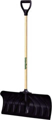 UnionTools - 24 Inch Wide Blade x 11 Inch High Blade Pusher Snow Shovel - 45 Inch Long Hardwood Handle - Best Tool & Supply