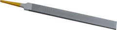 PFERD - 8" Swiss Pattern Hand File - Double Cut, 25/32" Width Diam x 7/32" Thick, With Tang - Best Tool & Supply