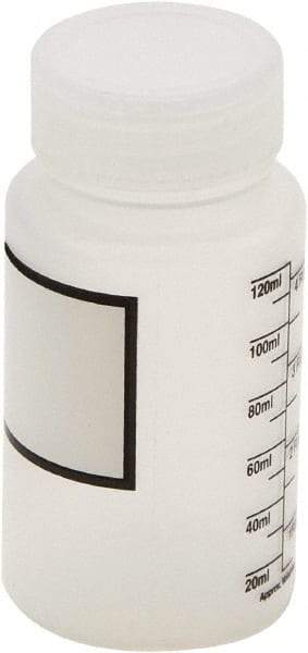 Dynalon Labware - 125 mL Wide-Mouth Bottle - Polypropylene, Translucent, 3.9" High x 2" Diam, 38mm Cap - Best Tool & Supply