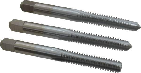 Made in USA - 1/4-20 UNC, 4 Flute, Bottoming, Plug & Taper, Chrome Finish, High Speed Steel Tap Set - Right Hand Cut, 2-1/2" OAL, 1" Thread Length, 2B/3B Class of Fit - Best Tool & Supply