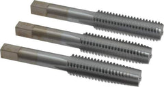 Made in USA - 1/2-13 UNC, 4 Flute, Bottoming, Plug & Taper, Chrome Finish, High Speed Steel Tap Set - Right Hand Cut, 3-3/8" OAL, 1-21/32" Thread Length, 2B/3B Class of Fit - Best Tool & Supply