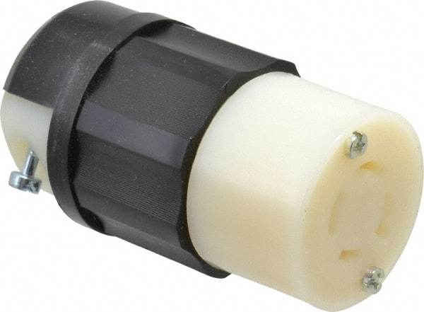 Leviton - 250 VAC, 20 Amp, L15-20R Configuration, Industrial Grade, Self Grounding Connector - 3 Phase, 3 Poles, 0.595 to 0.895 Inch Cord Diameter - Best Tool & Supply