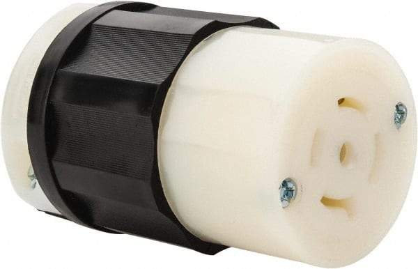 Leviton - 277/480 VAC, 20 Amp, L22-20R Configuration, Industrial Grade, Self Grounding Connector - 3 Phase, 4 Poles, 0.595 to 0.895 Inch Cord Diameter - Best Tool & Supply