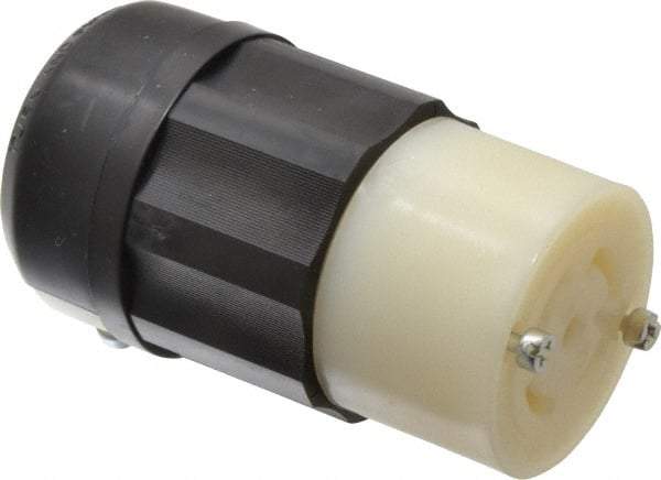 Leviton - 277/480 VAC, 30 Amp, L22-30R Configuration, Industrial Grade, Self Grounding Connector - 3 Phase, 4 Poles, 0.595 to 1.15 Inch Cord Diameter - Best Tool & Supply