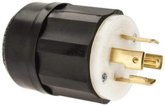 Leviton - 277/480 VAC, 30 Amp, L22-30P Configuration, Industrial Grade, Self Grounding Plug - 3 Phase, 4 Poles, 0.595 to 1.15 Inch Cord Diameter - Best Tool & Supply