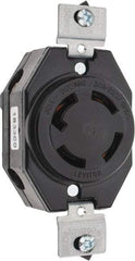 Leviton - 250 VDC, 250/600 VAC, 30 Amp, NonNEMA, Self Grounding Receptacle - 3 Poles, 4 Wire, Female End, Black - Best Tool & Supply