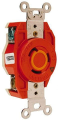 Leviton - 125 VAC, 20 Amp, L5-20R NEMA Configuration, Orange, Industrial Grade, Isolated Ground Single Receptacle - 1 Phase, 2 Poles, 3 Wire, Flush Mount - Best Tool & Supply