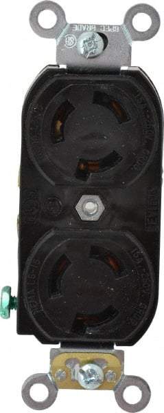 Leviton - 250 VAC, 15 Amp, L6-15R NEMA, Self Grounding Receptacle - 2 Poles, 3 Wire, Female End, Black - Best Tool & Supply