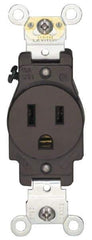 Hubbell Wiring Device-Kellems - 125/250 VAC, 30 Amp, 14-30R NEMA Configuration, Brown, Industrial Grade, Self Grounding Single Receptacle - 1 Phase, 3 Poles, 4 Wire, Flush Mount - Best Tool & Supply