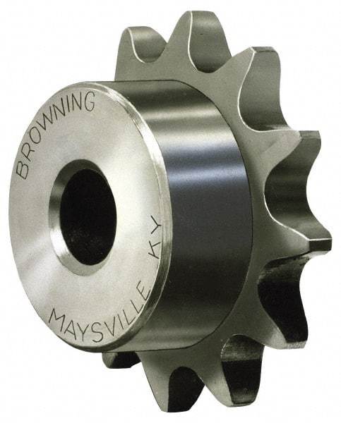 Browning - 14 Teeth, 1/2" Chain Pitch, Chain Size 41, Min Plain Bore Sprocket - 1/2" Bore Diam, 2.247" Pitch Diam, 2.49" Outside Diam - Best Tool & Supply