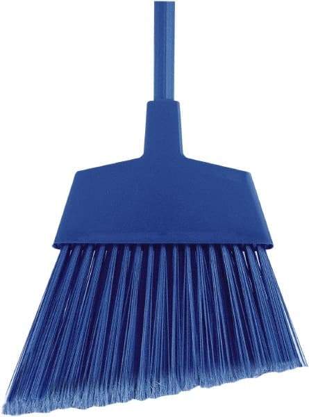 O-Cedar - 12" Wide, Blue Polypropylene Bristles, 48" Metal Handle, Angled Broom - Flagged - Best Tool & Supply