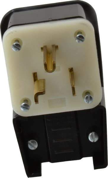 Leviton - 125 VAC, 30 Amp, 5-30P NEMA, Angled, Self Grounding, Industrial Grade Plug - 2 Pole, 3 Wire, 1 Phase, Nylon, Black - Best Tool & Supply