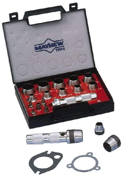 Mayhew - 16 Piece, 3 to 50mm, Hollow Punch Set - Comes in Plastic Case - Best Tool & Supply