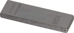 Mitutoyo - 0.106" Rectangular Steel Gage Block - Accuracy Grade AS-1, Includes Certificate of Inspection - Best Tool & Supply