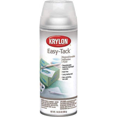 Krylon - 11 oz Aerosol Clear Spray Adhesive - Low Tack, 120°F Heat Resistance, 15 Sq Ft Coverage, Low Strength Bond, 180 min Max Bonding Time, Flammable - Best Tool & Supply