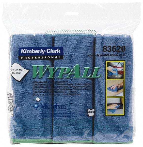 WypAll - Reusable Microfiber Wipes - Packet, 15-3/4" x 15-3/4" Sheet Size, Blue - Best Tool & Supply